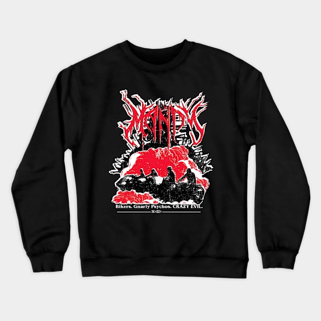 Crazy Evil (black) Crewneck Sweatshirt by colouroutofspaceworkshop